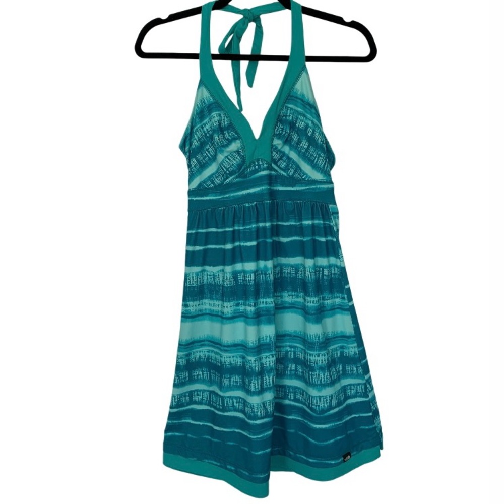 THE NORTH FACE Women’s‘Echo Lake’ Halter Dress UPF 50 Aqua Stripes‎ Beach S/P